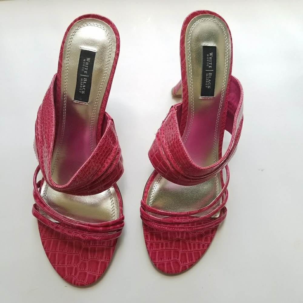 White House Black Market Hot Pink Marc Sandals 8M